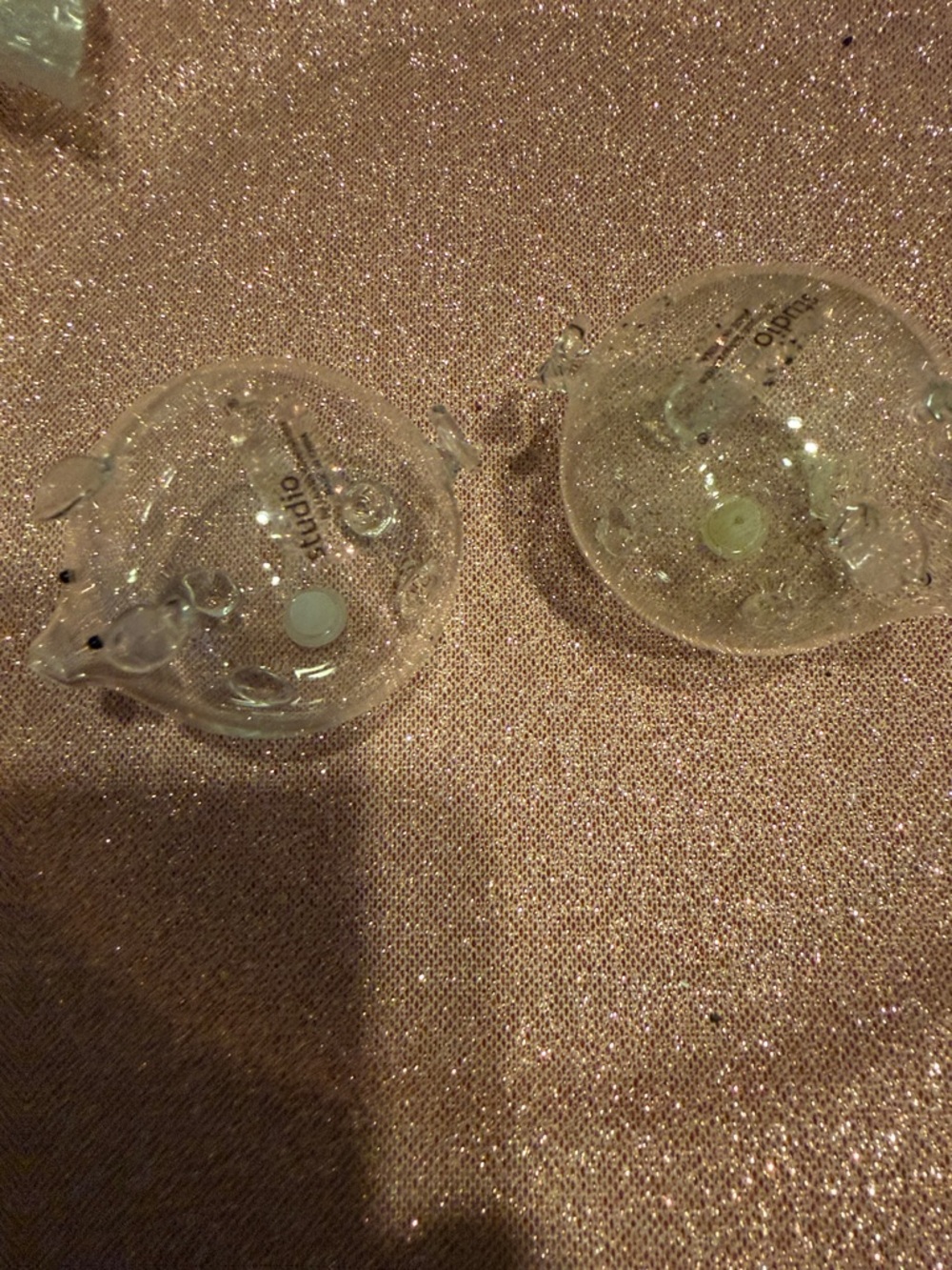 Clear Glass Olive Piggly Wiggly Salt & Pepper Shakers NIB